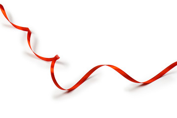 Red ribbon isolated on white