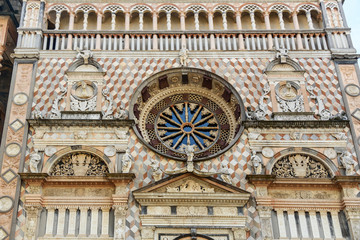 Facade of Cappella Colleoni in Bergamo. Italy