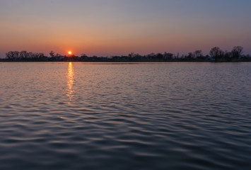 Naklejka premium beautiful landscapes of nature with forest and lak