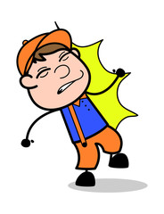 Bumped - Retro Cartoon Carpenter Worker Vector Illustration﻿