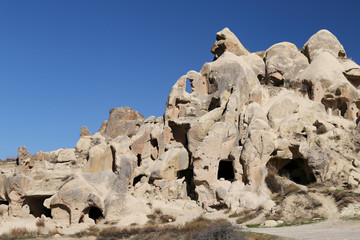 Rock Formations in   Cappadocia, Nevsehir, Turkey