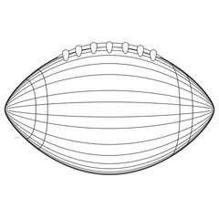 American football ball image. Line drawing. Vector illustration design
