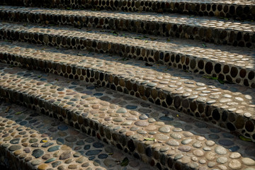 Luxury landscape design of the tropical garden. Beautiful view of tropical landscape