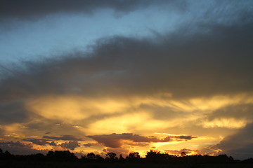 Sunset on clouds