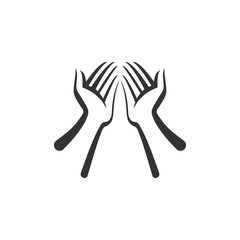 Hands icon isolated. Flat design. Vector Illustration