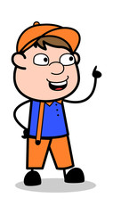 Obraz premium Reminisce - Retro Cartoon Carpenter Worker Vector Illustration﻿