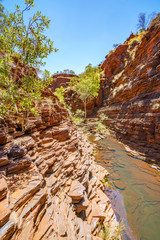 hiking down in hancock gorge in karijini national park, western australia 33