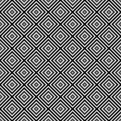 Geometric ornament. Monochrome seamless pattern. Black squares on white background. Vector illustration