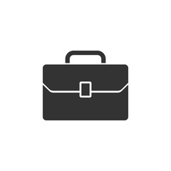 Briefcase icon isolated. Business case sign. Flat design. Vector Illustration