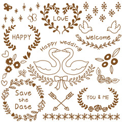 結婚式のかわいいフレーム_単色