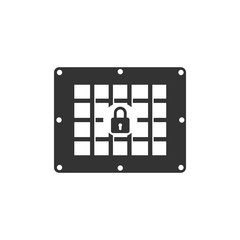 Prison window icon isolated. Flat design. Vector Illustration