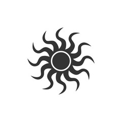 Sun icon isolated. Flat design. Vector Illustration