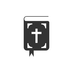 Bible book icon isolated. Holy Bible book sign. Flat design. Vector Illustration