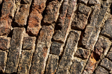 old diagonal brickwork