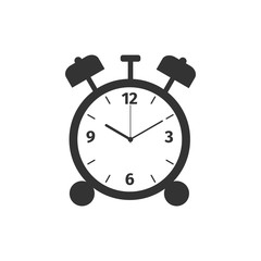 Alarm clock icon isolated. Wake up, get up concept. Time sign. Flat design. Vector Illustration