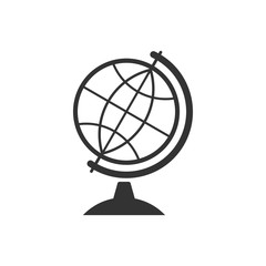 Earth globe icon isolated. Flat design. Vector Illustration