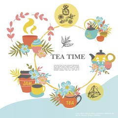 Sketch Tea Time Round Concept