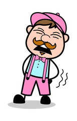 Backache - Retro Delivery Man Vendor Vector Illustration