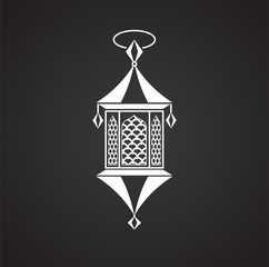 Lantern icon on background for graphic and web design. Simple vector sign. Internet concept symbol for website button or mobile app.