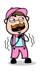 Trembling - Retro Delivery Man Vendor Vector Illustration