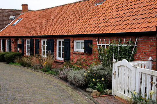 Warf village Rysum, East Frisia, Lower Saxony, Germany, Europe