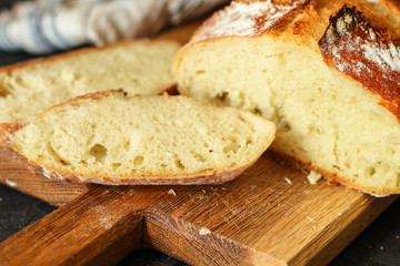 bread, fresh white wheat bun pastries. yeast free. food background. top view