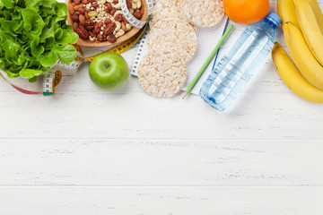 Healthy food and fitness concept