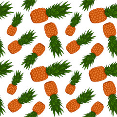 Pineapple seamless pattern. Vector background for the holidays. Modern design for paper, wallpaper, covers, fabrics, interiors, etc.