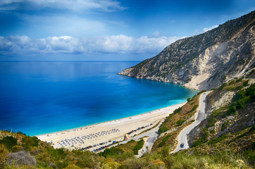 Fototapeta na wymiar Cefalonia - spiaggia di Myrtos