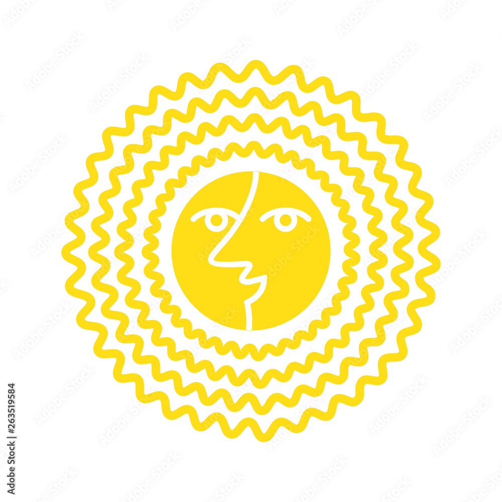 Poster sun icon on background for graphic and web design. simple vector sign. internet concept symbol for w