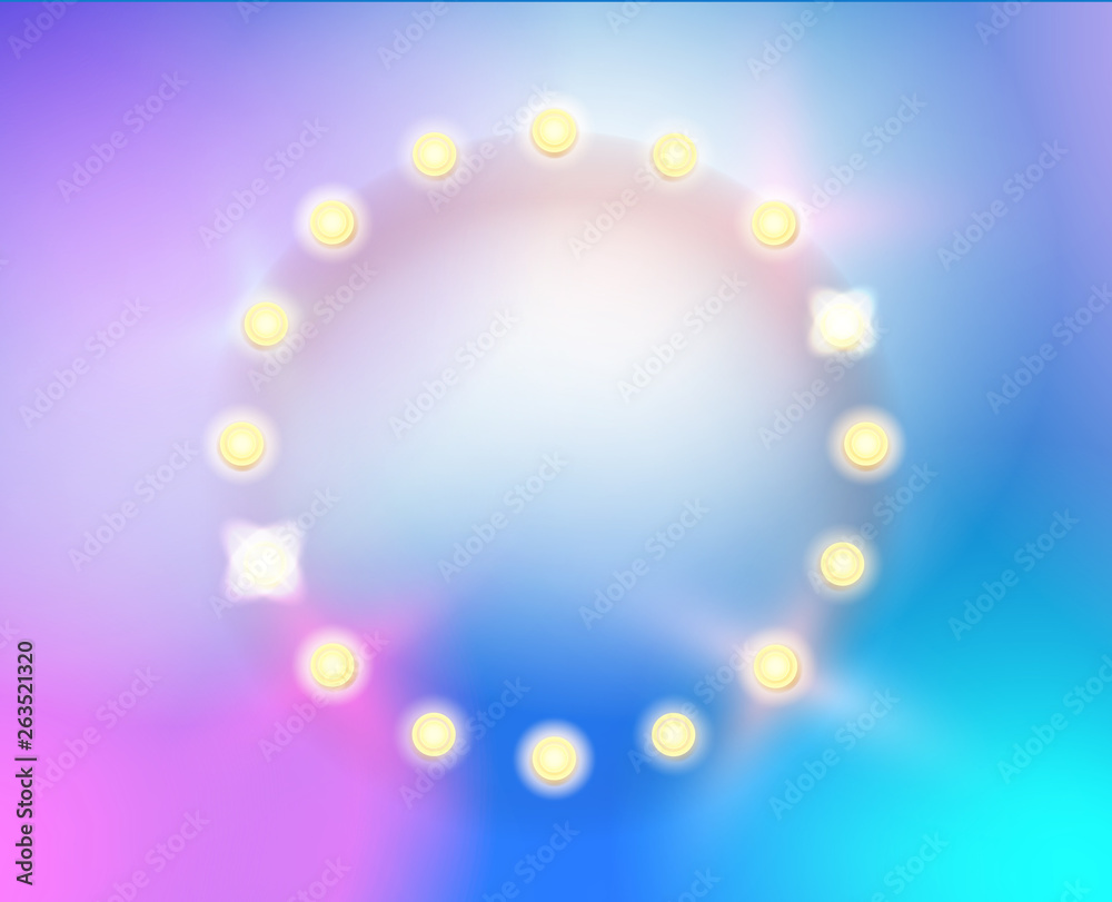 Poster abstract color trendy background with circle lighting frame