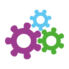 three colored gear System setting gears vector eps10 on white background
