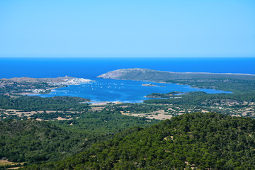panoramic view of fornells menorca spain