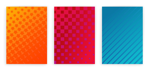 Trendy color gradients on vertical banners. Advertising banners isolated on white