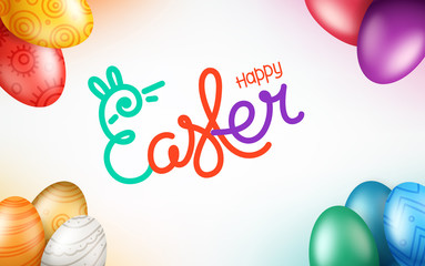 Fototapeta na wymiar Easter holiday greeting card vector illustration