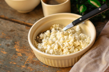 Breakfast, cottage cheese, coffee and more - concept. food background. top view