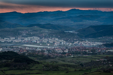 Fototapeta na wymiar Sunset view to Kardzhali City, Bulgaria