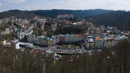 Fototapeta premium Czech city of Karlovy Vary city in spring