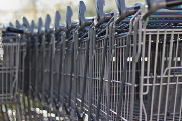 row of shopping carts