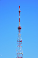 TV tower against a blue sky