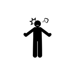 Man, angry, aggressive  icon. Element of negative character traits icon. Premium quality graphic design icon. Signs and symbols collection icon for websites
