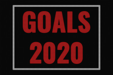 Goals 2020 word on dark screen