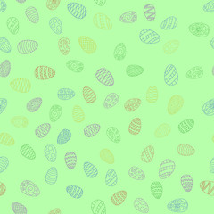 Naklejka premium doodle vector easter eggs chaotic seamless pattern