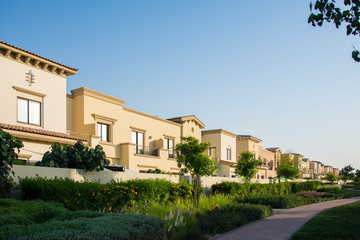 Fototapeta na wymiar Luxury villa compound gated community residential development