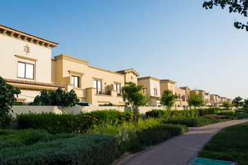 Fototapeta na wymiar Luxury villa compound gated community residential development