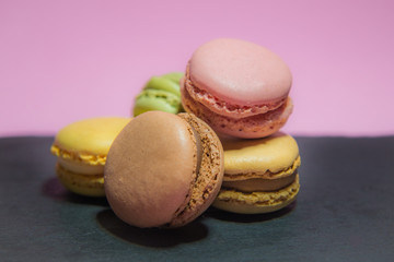 MACARONS ON BLACK SLATE WITH PINK FUND