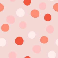 Geometric seamless pattern with hand drawn textures. Modern polka dot background. Vector illustration for print, wrapping paper, design.