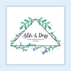 floral frame with leaves wedding multi purpose