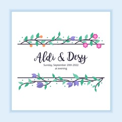 floral frame with leaves wedding multi purpose