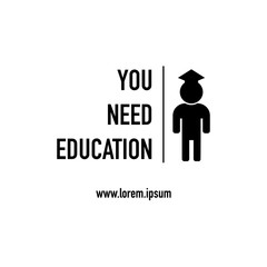 you need education banner with human icon vector